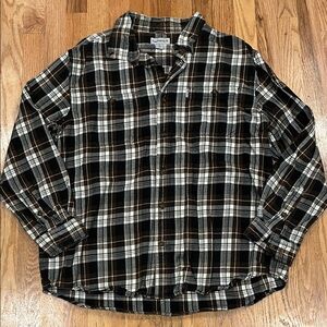 Carhartt Men's Black and Brown Plaid Shirt - Size XL